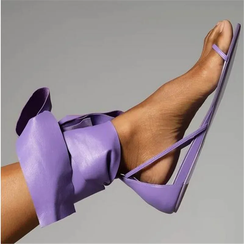 2023 Summer Women Flat Sandals Fashion Flip Flops Women Slippers Stylish Blue Pink Purple Big Butterfly-Knot Designer Sandals