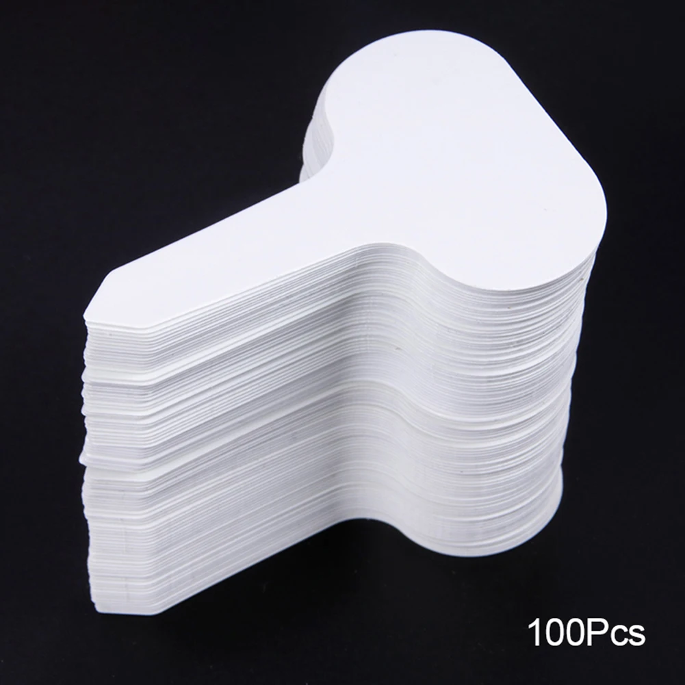 

100Pcs Plastic Plant T-type Tags Nursery Garden Labels Fleshy Flower Pot Marking Insert Plate White PVC Waterproof Labels