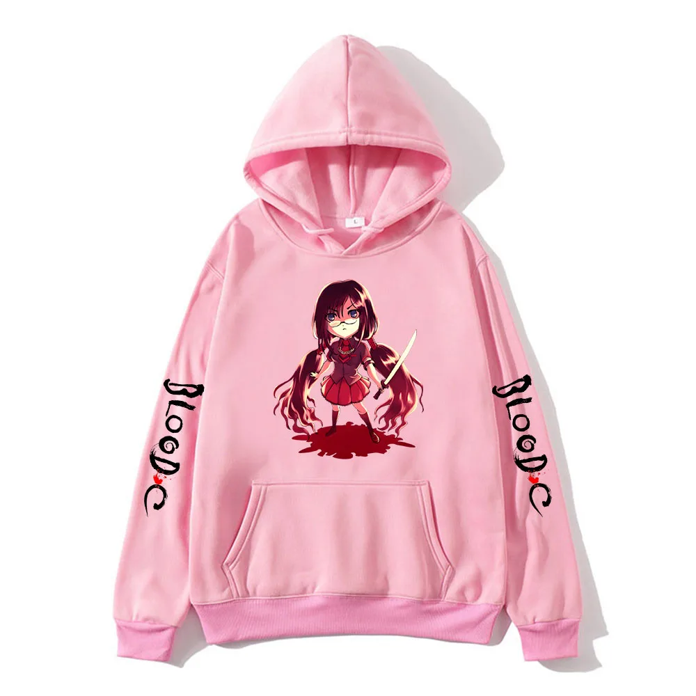 

Blood C Saya Kisaragi Cartoon Comic Hoodies Harajuku Casual Sweatshirts Funko Pop Men/women Clothes Aesthetic Pocket Streetwear