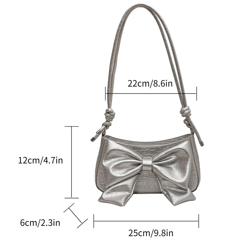 Bow Brand Solid Leather Shoulder Bag Crossbody Bags for Women Luxury Purses Handbags Women Bags Designer Famale Messenger Bag