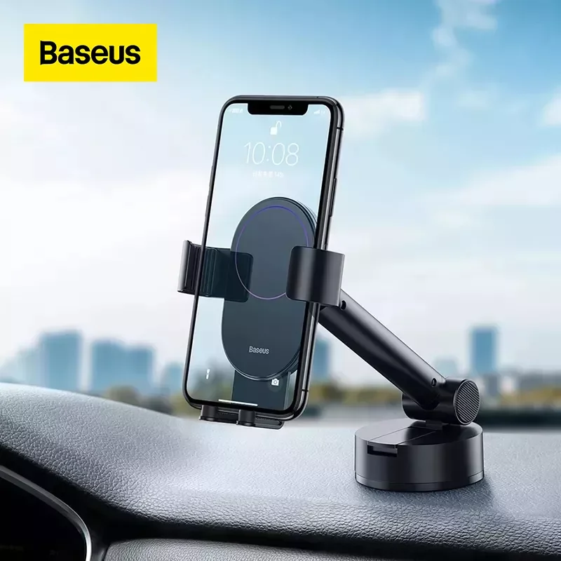 

Baseus Universal Car Phone Holder Suction Base Gravity Phone Mount Automatic Locking Stand in Car Retractable Phone Holder