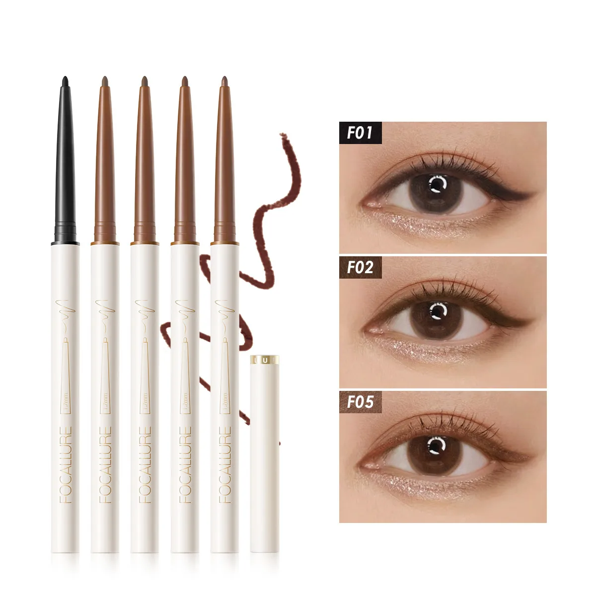 

Waterproof Eyeliner Gel Pencil Red Brown Ultra-slim 1.7mm Soft Easy Wear High Pigment Professional Lasting Eyes Makeup Eyeliner