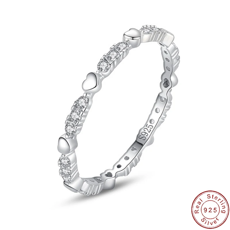 JIALY сверкающее европейское простое сердце AAA циркон S925 стерлингового серебра