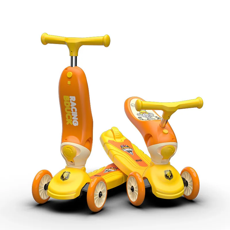 LUDDY Children's Scooter Baby Slippery Car Folding Scooter 2 Years Old Male and Female Children Baby Scooter