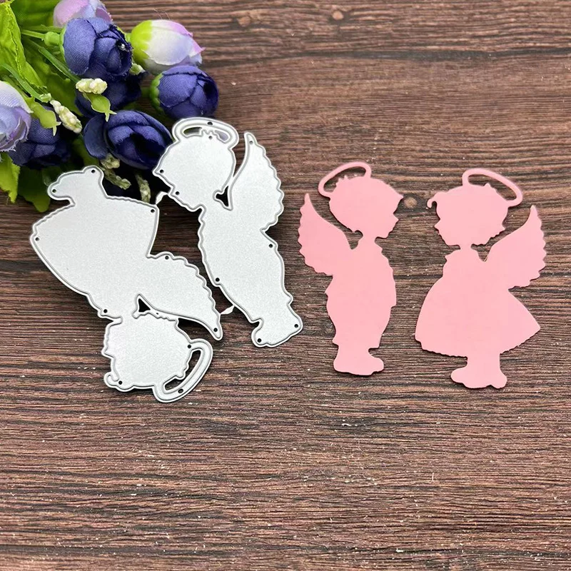 

Boy and girl angels craft Film Frame Metal Cutting Dies Stencils For DIY Scrapbooking Decorative Embossing Handcraft Template