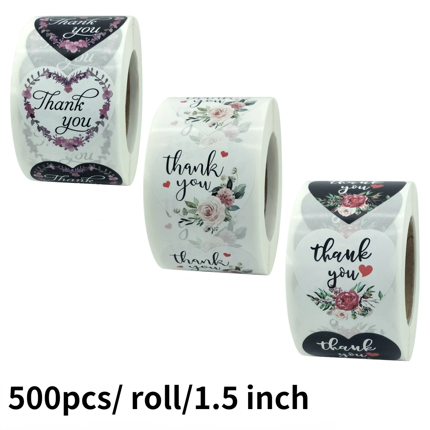 

500pcs/1.5 inch Heart Shaped Label Sticker Scrapbooking Gift Packaging Seal Birthday Party Wedding Supply Stationery Sticker