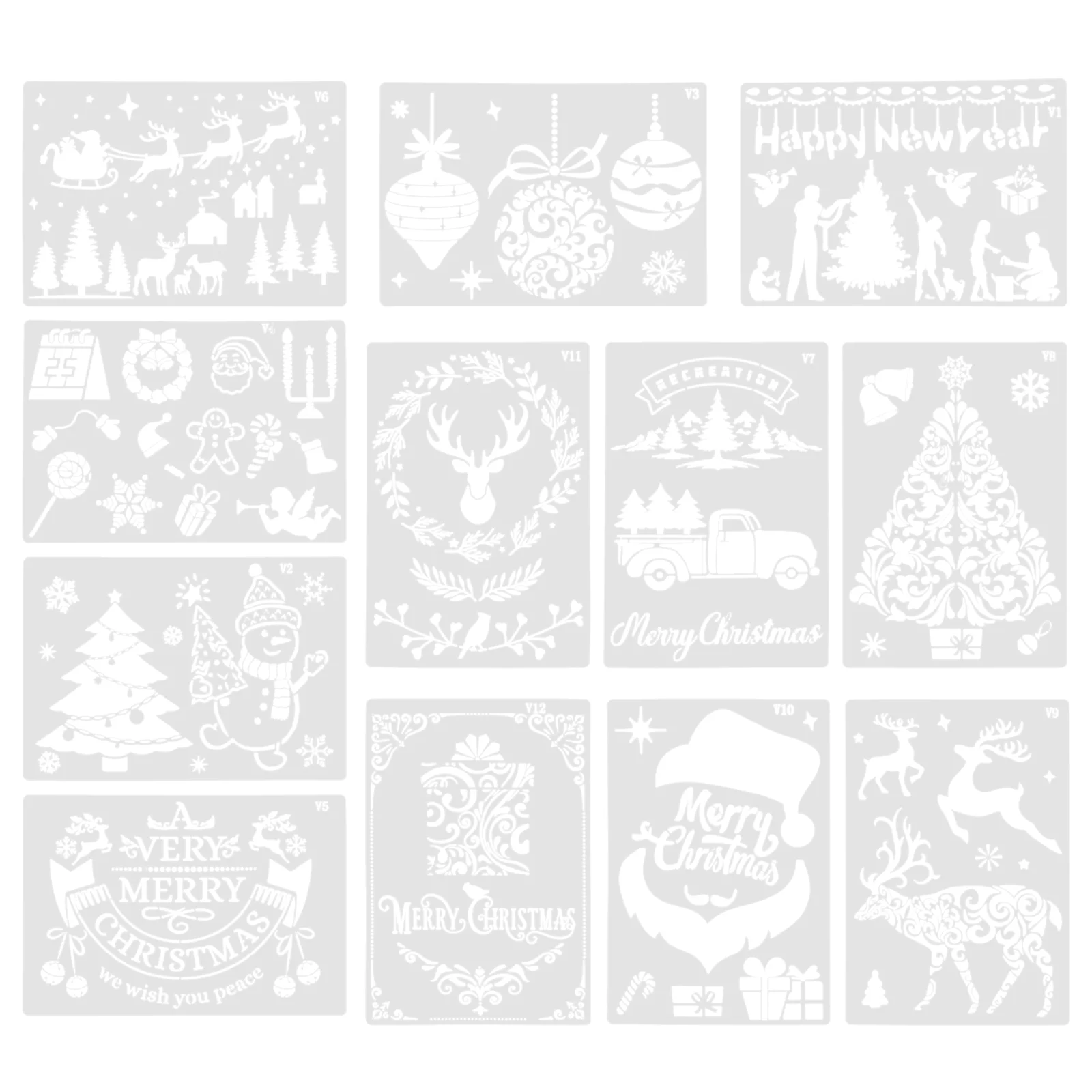 

Трафареты для рисования рождественские трафареты шаблоны для рисования мороза искусственная кожа многоразовые Веселые деревянные поделк...