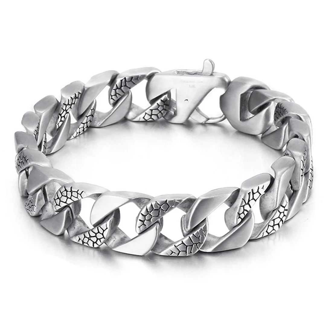 

Мужская Серебряная цепочка из нержавеющей стали 316L, 15 мм, 9 дюймов