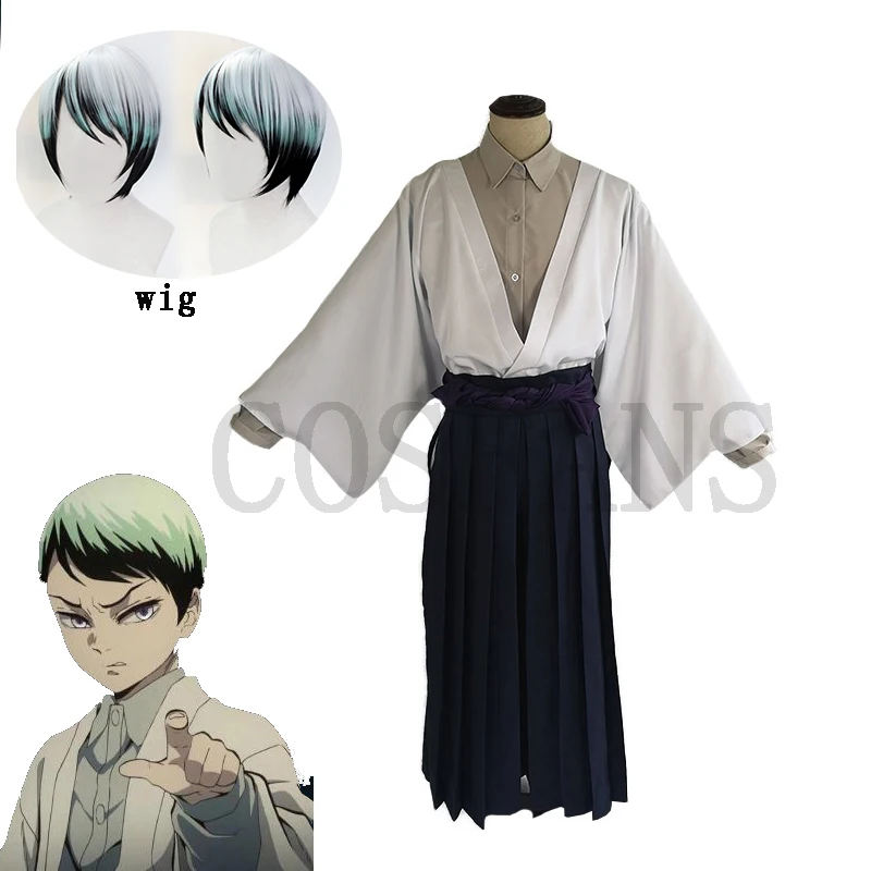 

Anime Comic Demon Slayer Kimetsu no Yaiba Cosplay Costumes Tsuyuri Kanawo Cosplay Costume Kimono Black Uniforms Kendo Suits Wig