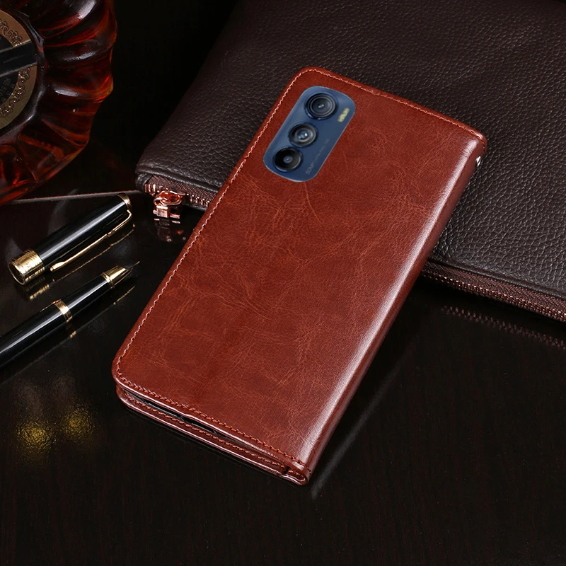 

Чехол-книжка Auroras для Motorola Edge 30 Pro, деловой кожаный чехол для Moto Edge 30 Pro, противоударный чехол, аксессуары