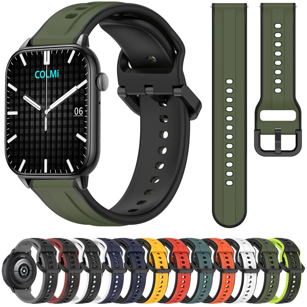 

Ремешок силиконовый для COLMI C61 C60 M40 I30, браслет для спортивных смарт-часов, 20 мм 22 мм