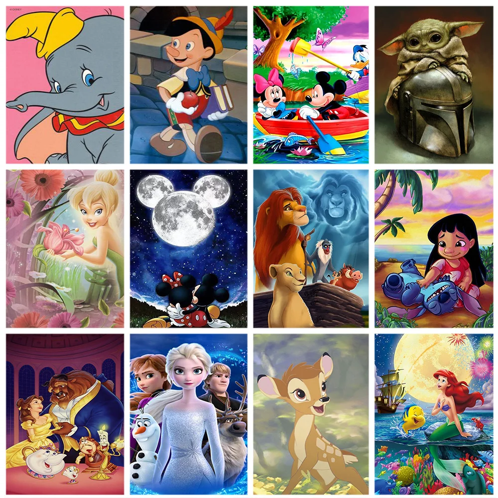 

Полноразмерная Алмазная картина Disney, Мультяшные животные, 5D Вышивка, мозаика Микки Маус, король льва, Дамбо, ручная работа, подарок, домашний...