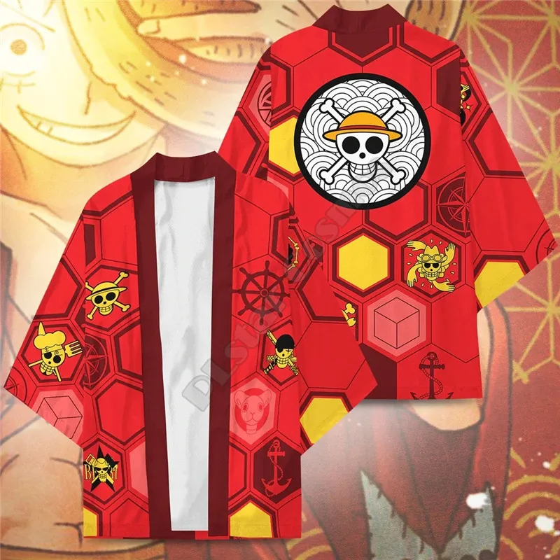 Op Ace Anime Skull Kimono Women For Men Kimono Cardigan Cosplay Kawaii Soft Japan Clothes Summer Unisex Kimono Shirt