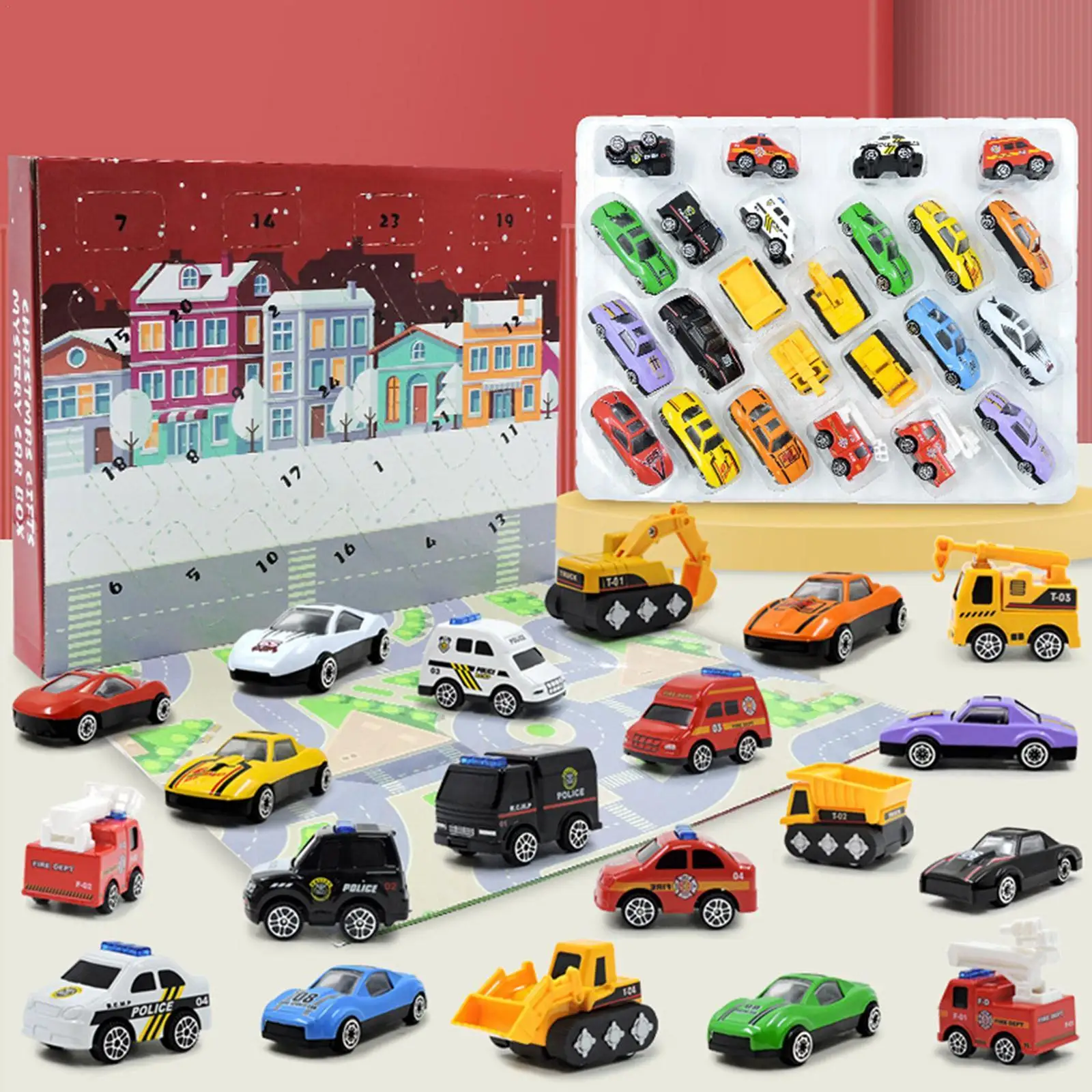 

Advent Calendar Kids Gifts 24Pcs Alloy Pull Back Car Christmas Countdown Calendar Car Gift For Kid Children Gifts Set For Boys