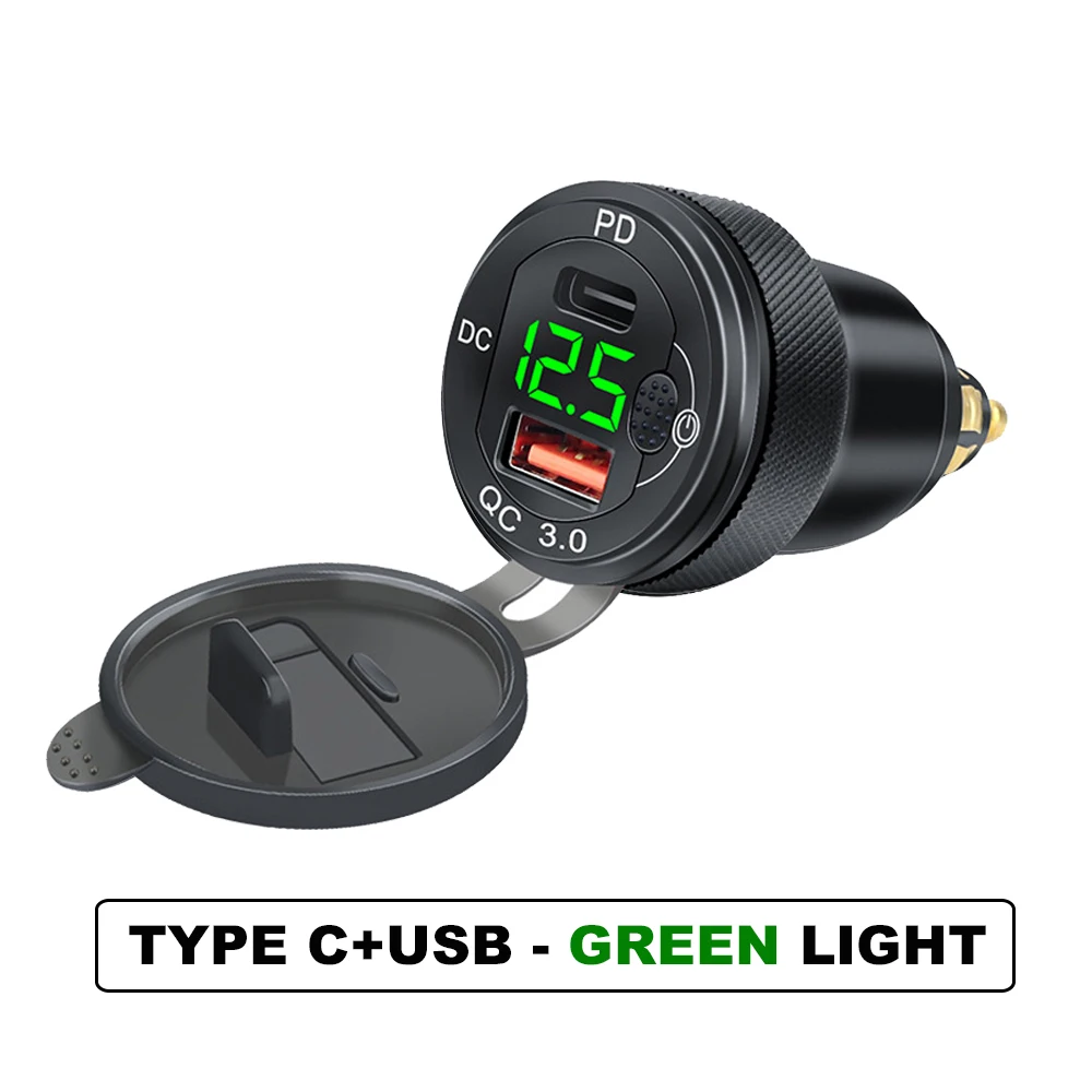 

Для BMW K1300GT R1250GS R1200GS/RT F800 GS R NineT Pure DIN Hella QC3.0 TypeC Зарядное устройство для мотоцикла Разъем Адаптер Светодиодный дисплей