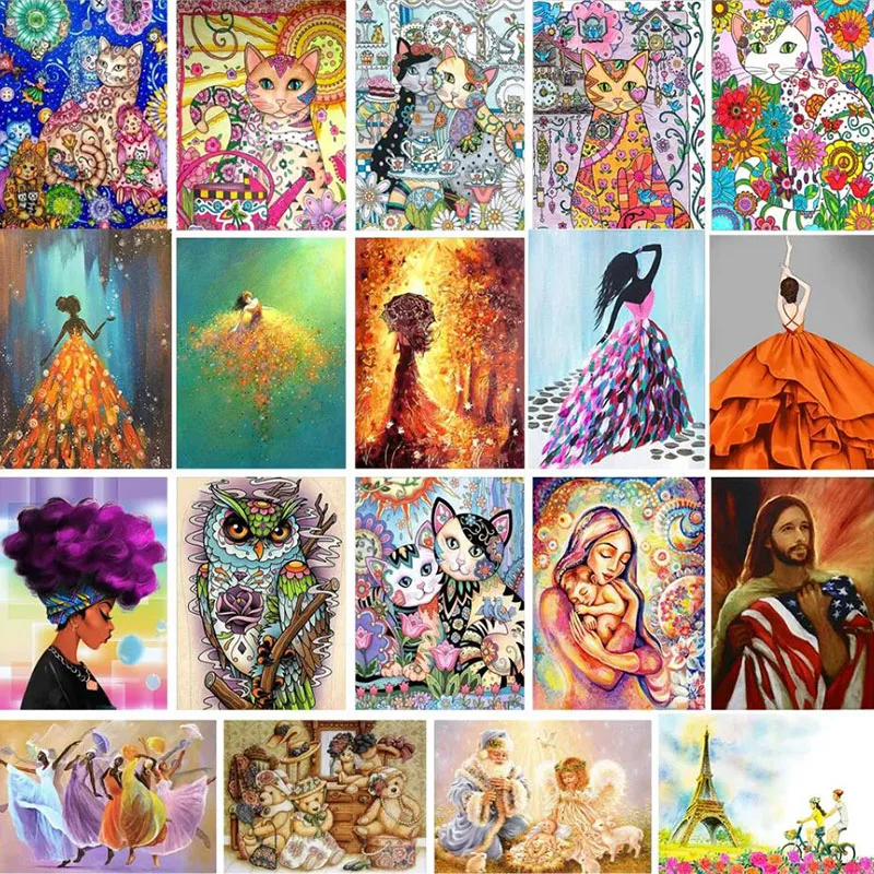 

3D «сделай сам», круглая алмазная живопись, алмазная живопись, инкрустированная алмазами, искусство вышивки, живопись, персонаж аниме, кот, у...