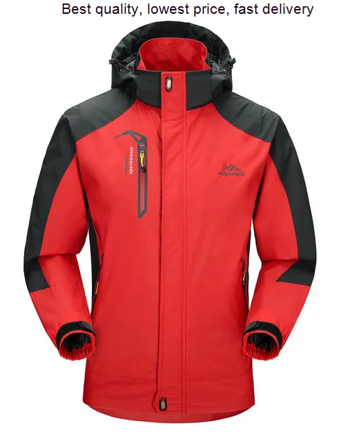 

Camping Hiking Jacket Men Autumn Outdoor Sports Coats Climbing Trekking Windbreaker Travel Waterproof Jackets Black