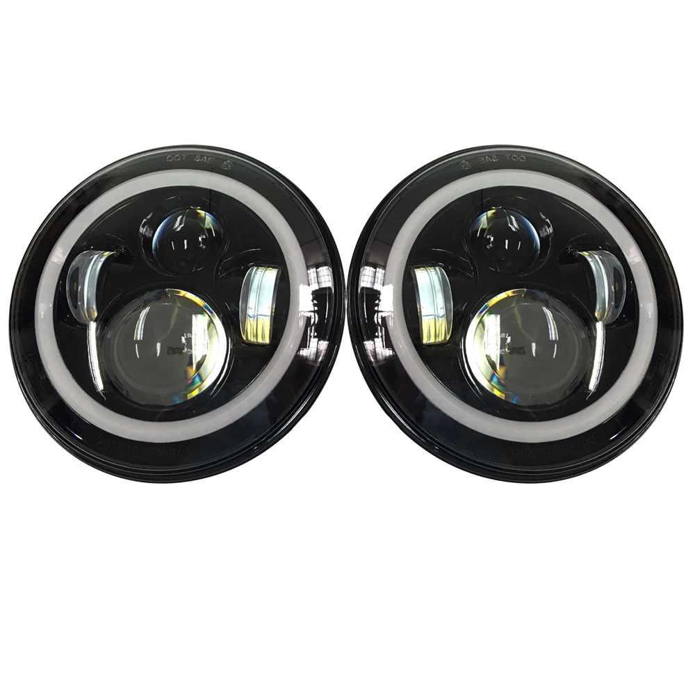 

SXMA J022 LED Head Lamp With LED Ring Aluminum Alloy Work Light Fit For Jeep Wrangler JK 07-17