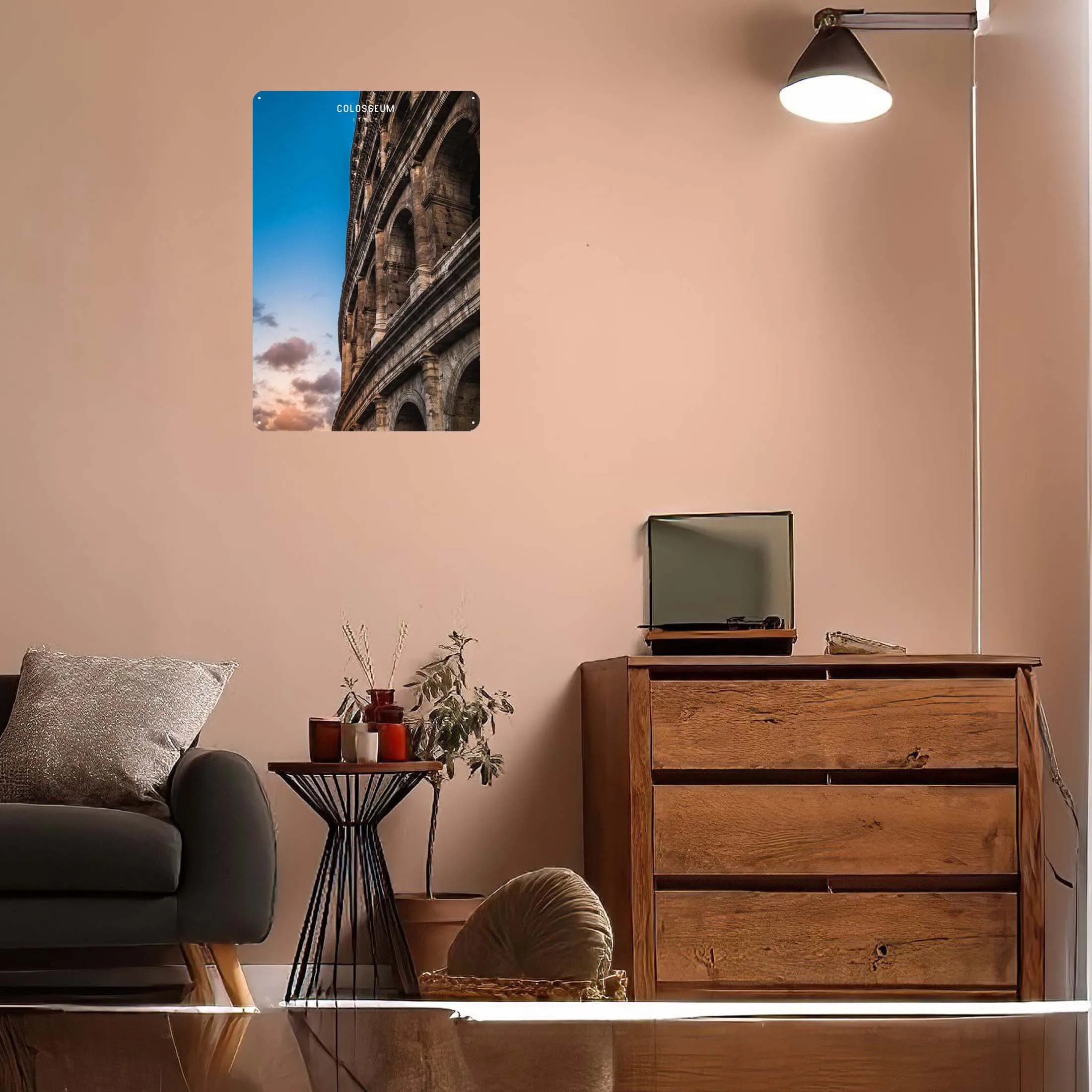 Металлический постер для двери здания колозеума винтажный металлический