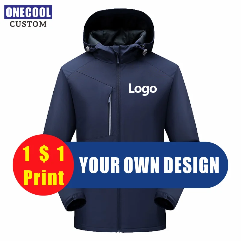 

Nieuwe Winter Jacket Custom Logo Mannen Vrouwen Winddicht Hooded Uitloper Casual Overjas Mode Dik Fluwelen Warme Jas Onecool
