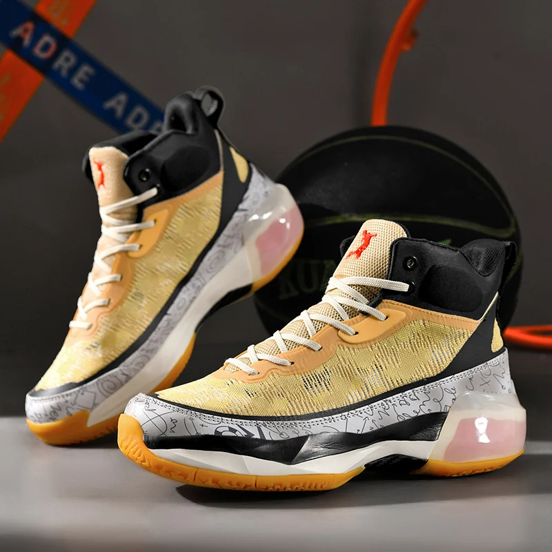 QNX-A37 High Quality Mens Basketball Sneakers Gym Training Sports Shoes High-top ForMotion Wearable Cushion Basketball Shoes