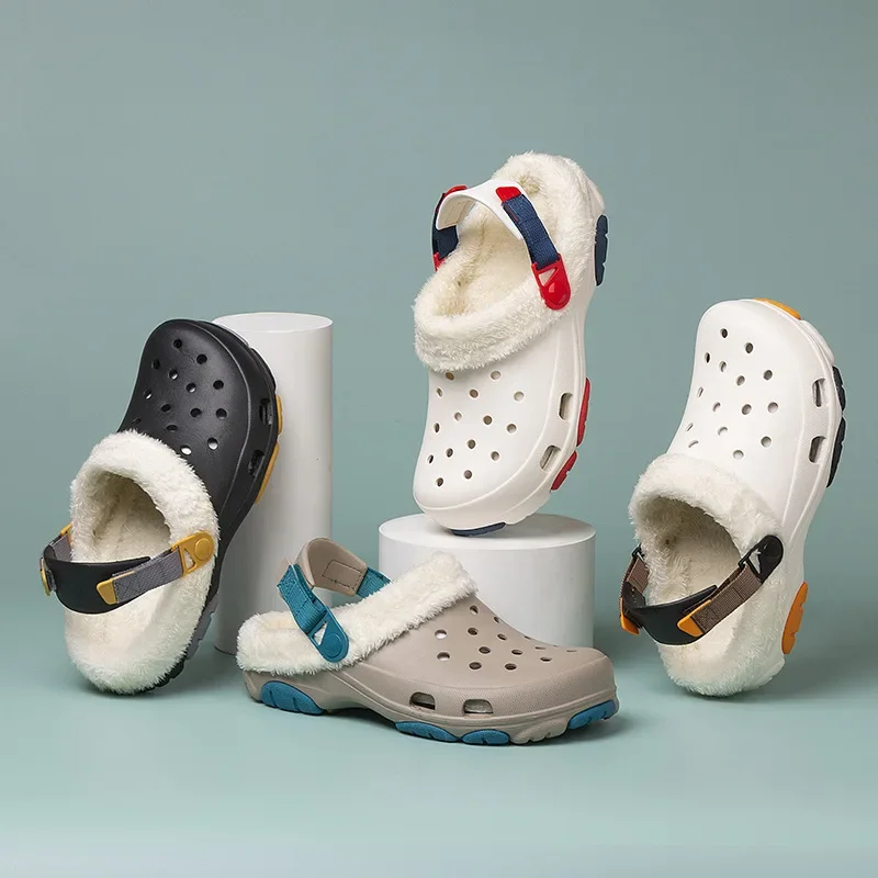 Зимние мужские тапочки теплые меховые мягкая домашняя хлопковая обувь для