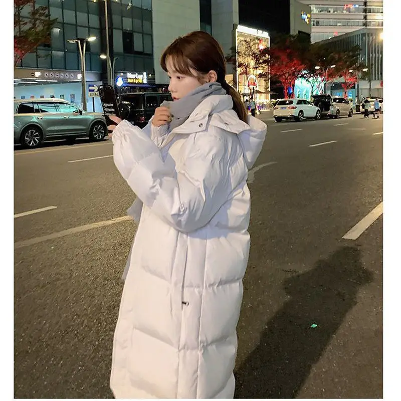 

New Women's Parkas Solid Hooded A-straight Casual Winter Jacket Women Stand Collar Loose Cotton Padded Thick Coat Ladies T63