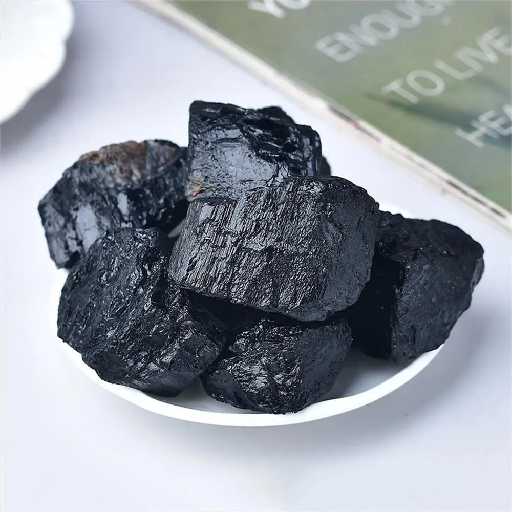 

Black Tourmaline Natural Gravel Raw Gemstone Mineral Specimen Crystal Healing Advanced Collection Eliminate