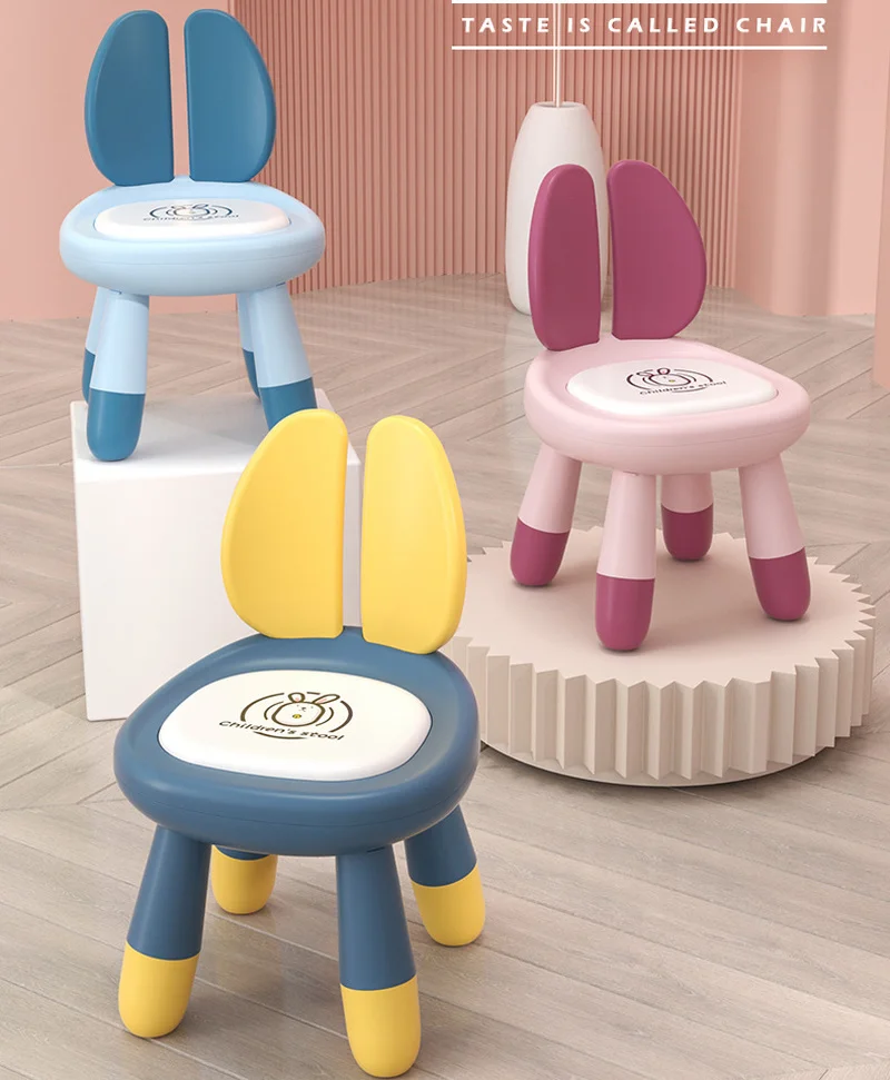 Chair for Kids Plastic Stool Cartoon Round Stool Thicken Cute Child Donut Children Chair Back Chair Stool