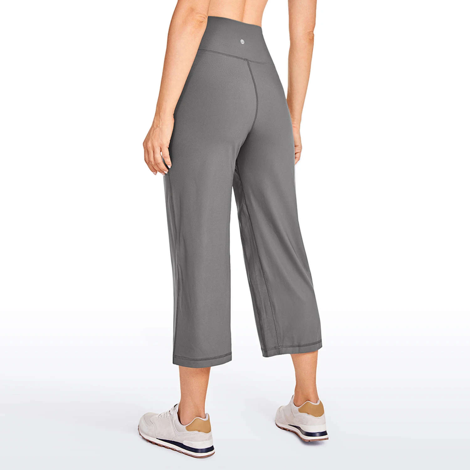 CRZ YOGA Women's Capri Stretchy Wide Leg Sweatpants with Pockets High Waist Lounge Pants - Naked Feeling Soft Inseam: 23 inches