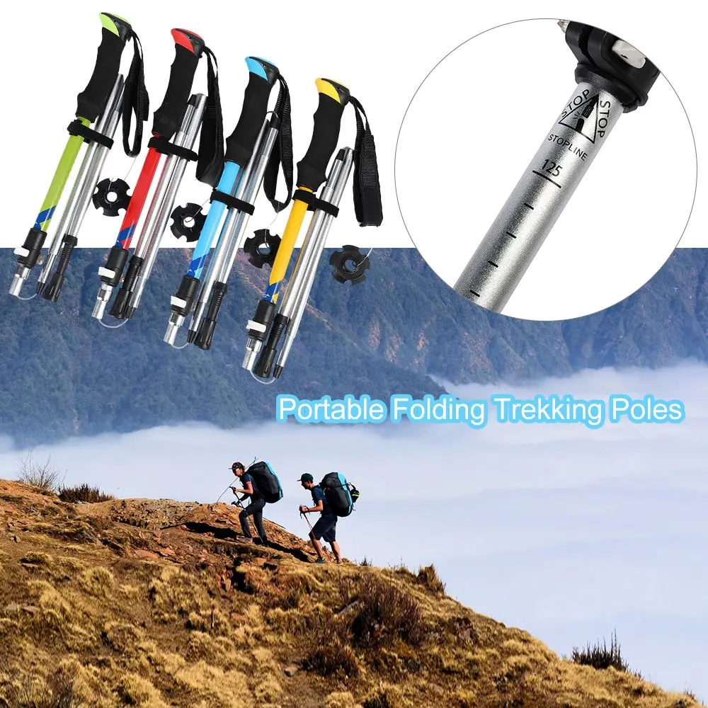 

Retractable Outdoor Aluminum Alloy Portable Trekking Pole Hiking Stick Walking Sticks Hike Alpenstock