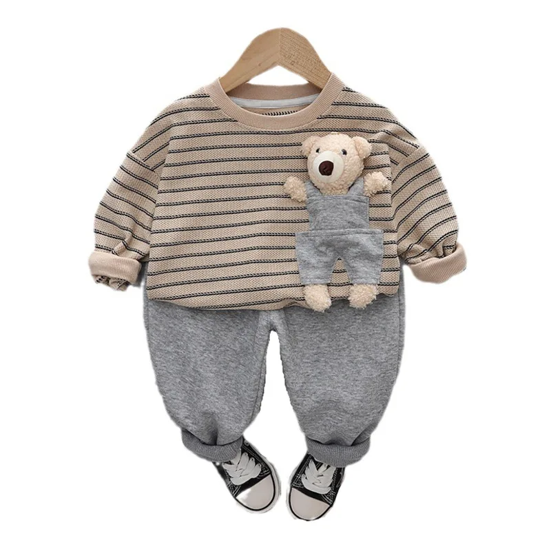 

New Spring Autumn Baby Girl Clothes Kids Outfits Children Boys Striped T-Shirt Pants 2Pcs/Sets Toddler Costume Infant Tracksuits