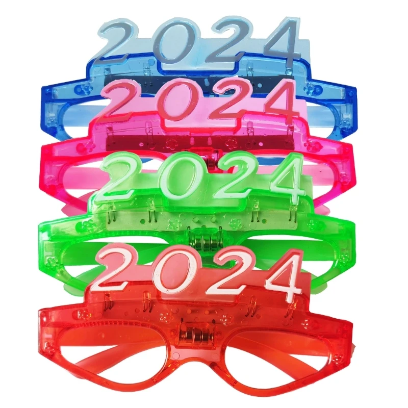 

LED Glasses Photo Props Party Fun Glasses Party Bar Karaoke Party Modern Light Up 2024 Light for New Year Stage