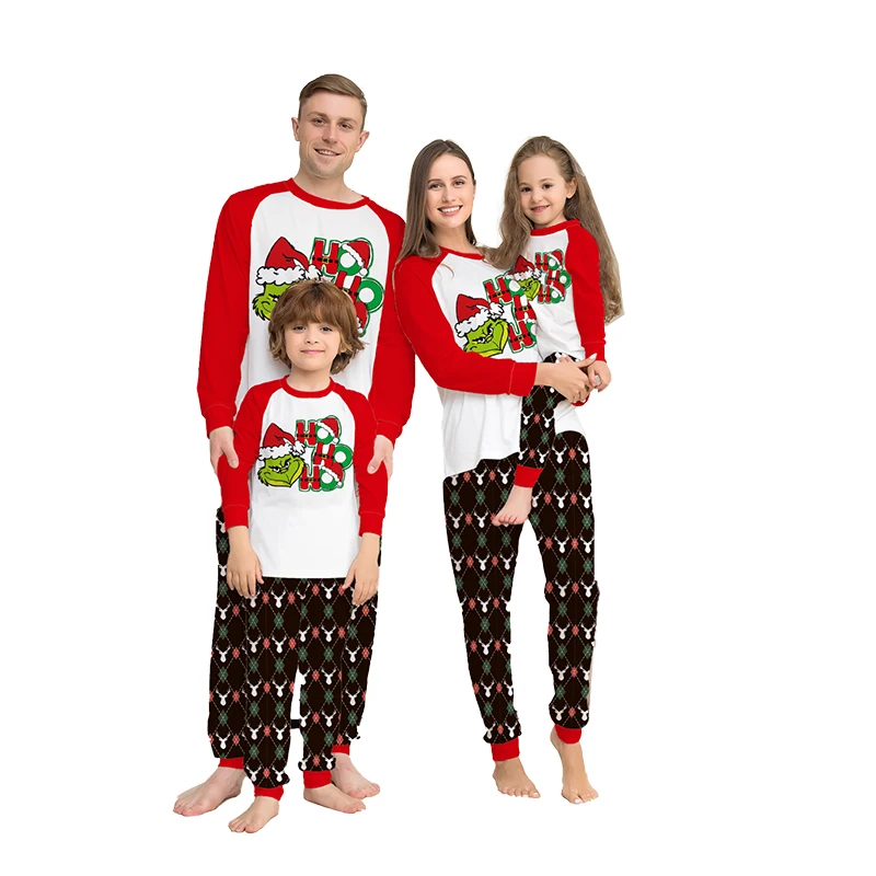 ODM/OEM Custom Christmas Pjs Father Kids Baby Pajamas Dad Mom Girl Children Sleepwear Family Christmas Pajamas Matching Outfit