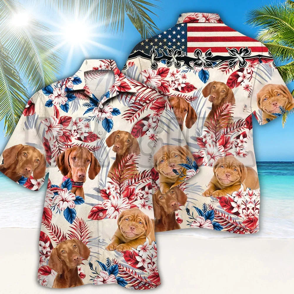 Vizsla Hawaiian Shirt  3D All Over Printed Hawaiian Shirt Men's For Women's Harajuku Casual Shirt Unisex