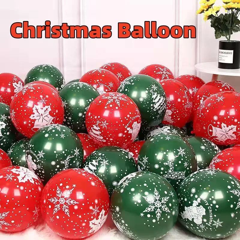 

100pcs Christmas Latex Balloon Golden Green Balloons Confetti Air Christmas Tree Birthday Party Kids Decoration Wedding Supplies
