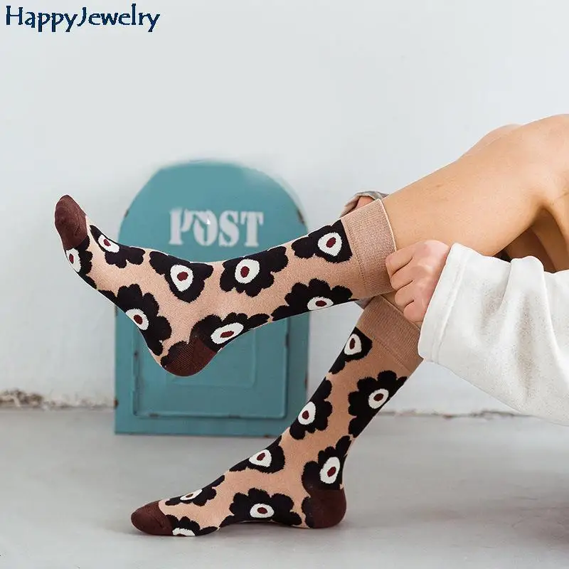 

1 Pair Cartoon Flower Plant Kawaii Funny Casual Female Cotton Sock Hosiery Streetwear Harajuku Crew Sock For Women