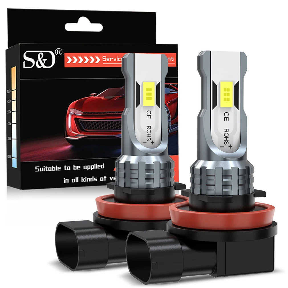 

S&D 80W H8 H11 LED Canbus 9005 9006 Противотуманные фары, беспроводные, 30000LM 6000K CSP LED, автомобильные лампы для вождения, автолампы