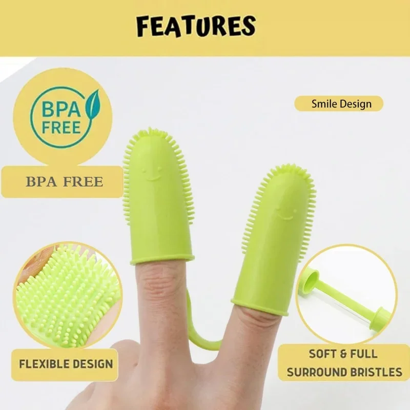 1 шт. супермягкая зубная щетка с двойным пальцем для собак чистка зубов домашних