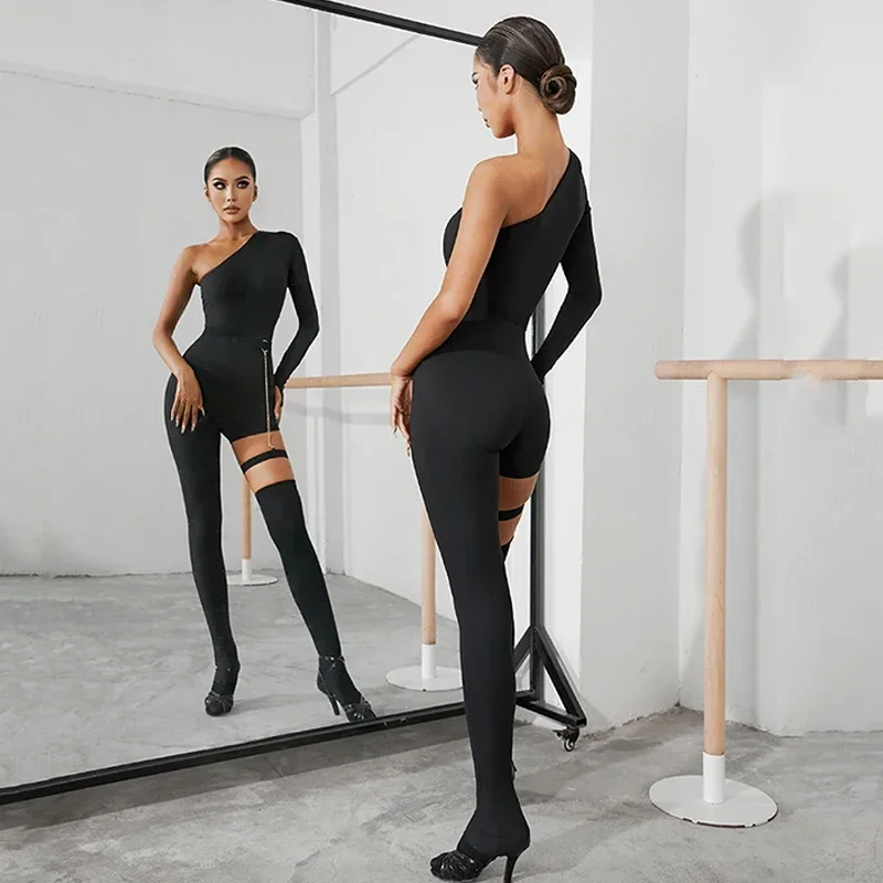 Женский комбинезон для латиноамериканских танцев черные брюки румбы сальсы