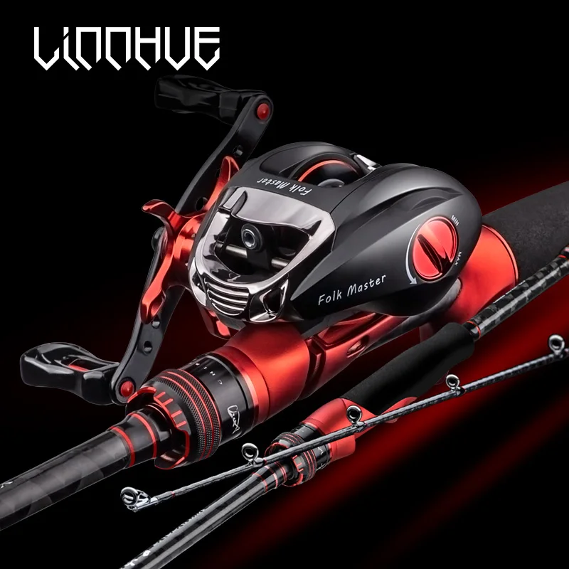LINNHUE Baitcasting Reel 8 кг Max Drag Fishing Color SFS Двойная тормозная система 6 3: 1 Скорость