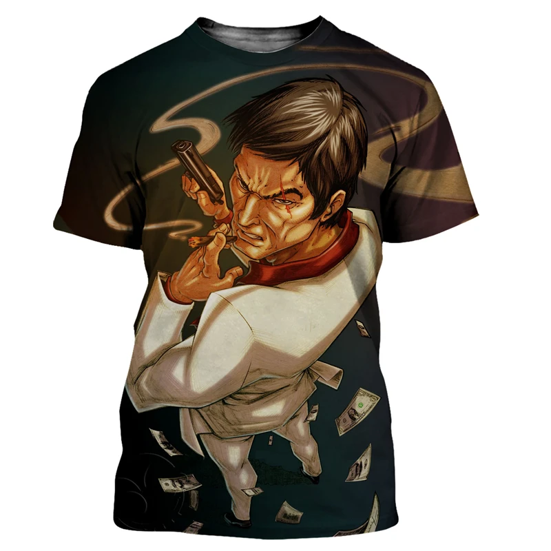 

Vintage T Shirt For Men Scarface 3D Printed T-shirts Casual Harajuku Fashion Tshirt Streetwear Tees Women Children's Clothing