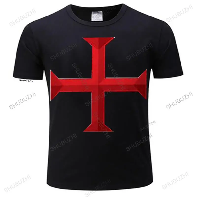 

Fashion brand t-shirt mens loose style tees Christian Knight Templar Cross Red Orde Logo Cotton Black T Shirt unisex tee shirt