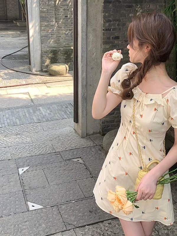 Нежное стильное милое Цветочное платье для девочек на шнуровке летнее Новое