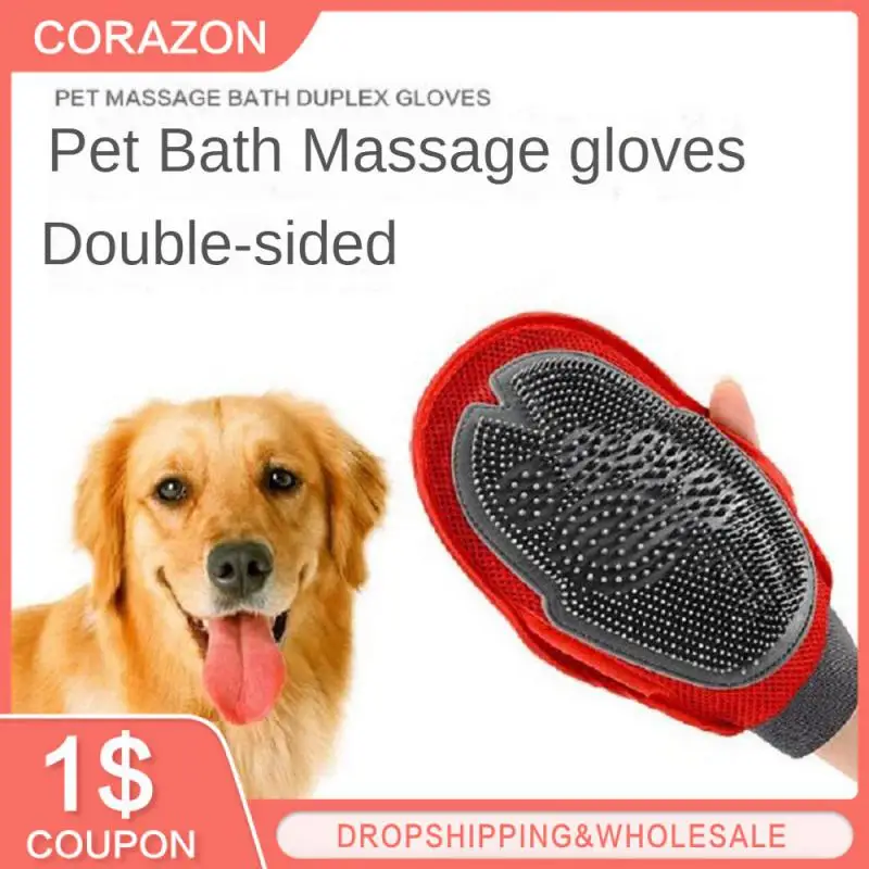 

Dog Bath Cat Cleaning Supplies Pet Glove Dog Combs Silicone Dog Pet Brush Glove Deshedding Gentle Efficient Pet Grooming Glove
