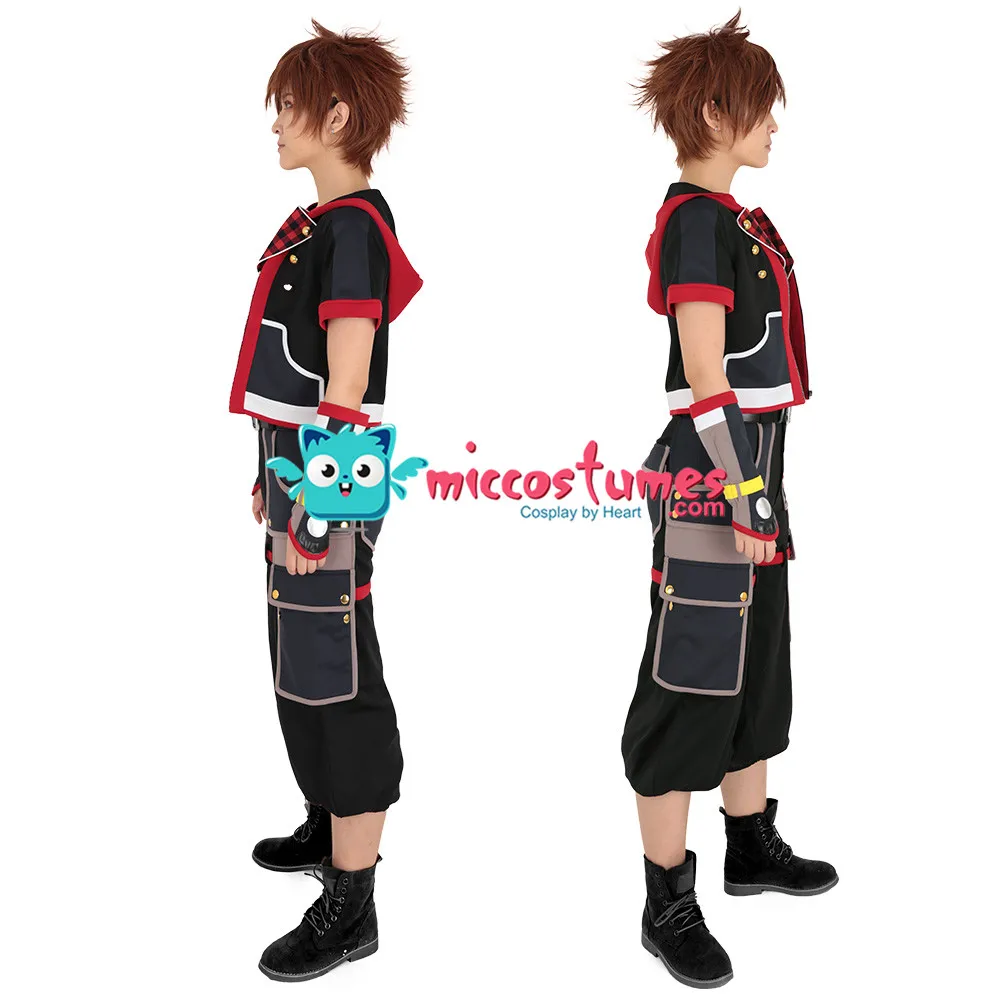 Men's Sora Cosplay Costume Halloween Outfit Jacket Pants Belt