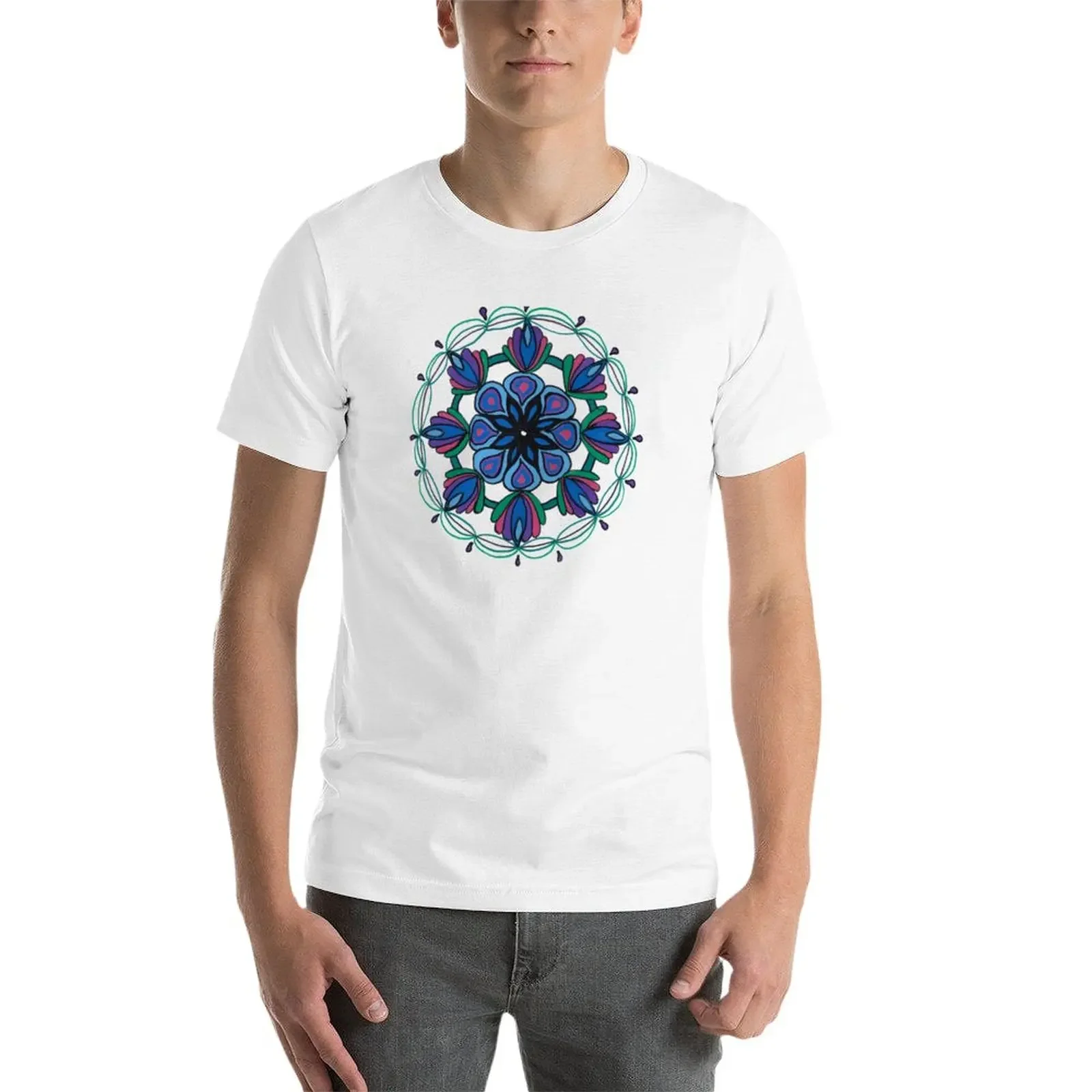 Мужские тренировочные футболки Мандала с цветочным рисунком