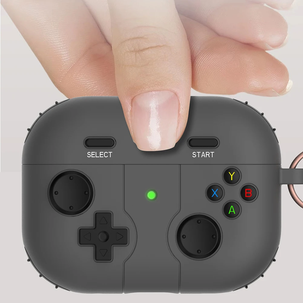 

Controller Shaped Protective Shell with Hook Silicone Protective Skin Anti-fall Replacements Accessories for Apple Airpods Pro 2