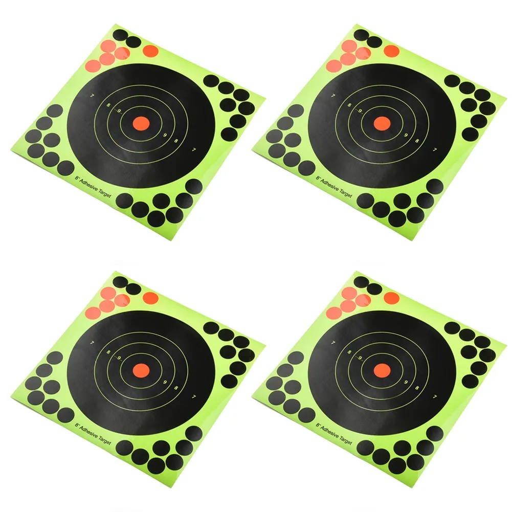 

50pcs Target Practice Papers 8*8inch Reactive Glow Shoting Rifle Florescent Papers Stickers Training Hunting Accessories