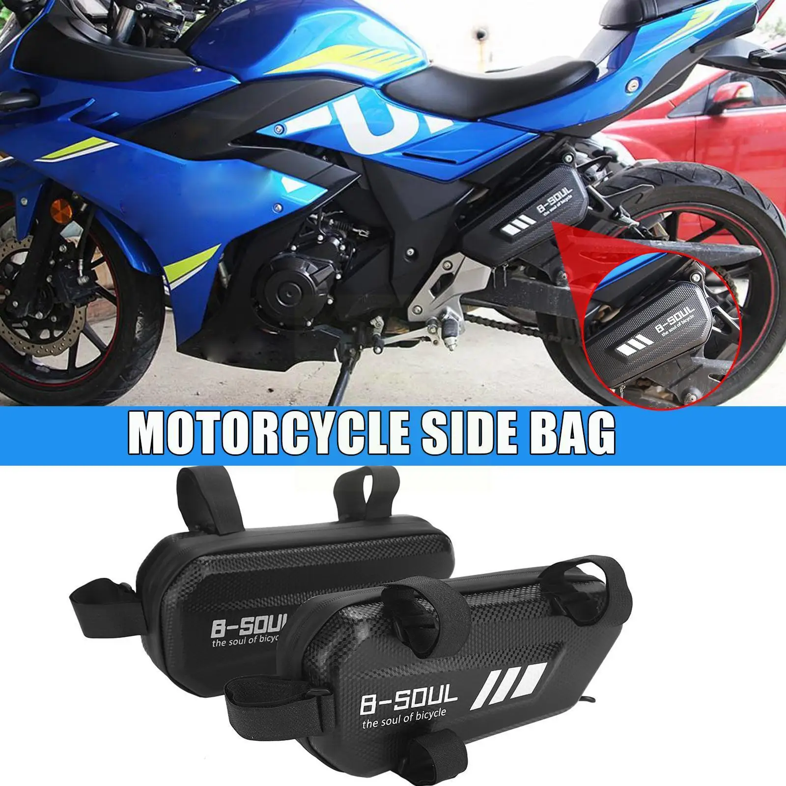 

Portable Motorcycle Side-Mounted Bag Universal Durable Hard Shell Waterproof Package Tool Bag For Motorbike Scooter Bicycle Q4W0